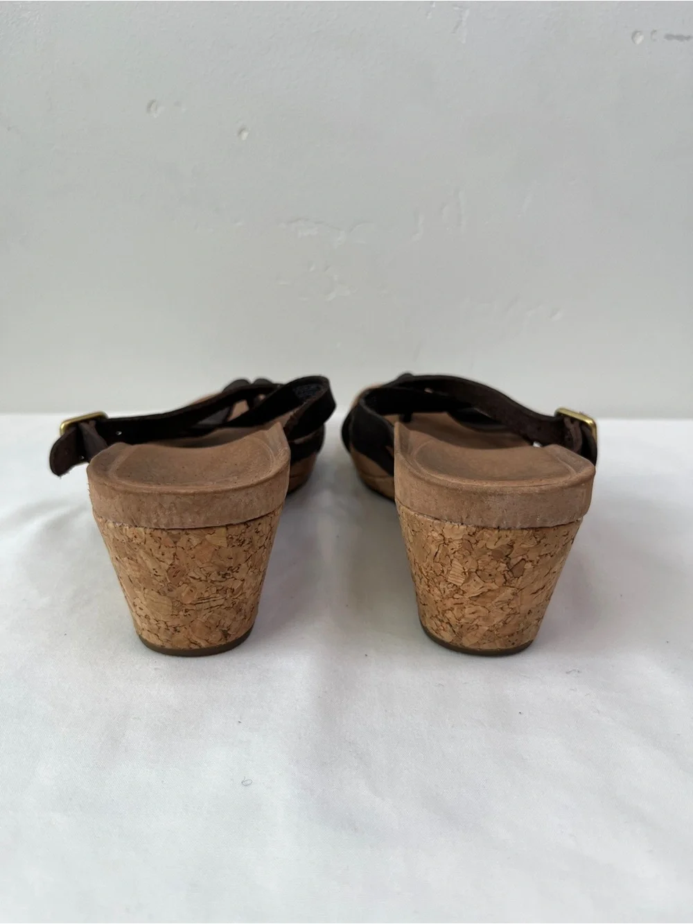 UGG Adalie Cork Wedge Thong Sandals Brown Leather Women’s Size 7.5